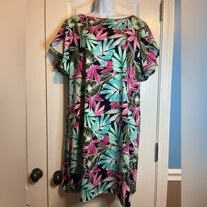🌸 Kim Rogers Ruffle Sleeve Floral Dress - Size P/XL 🌿